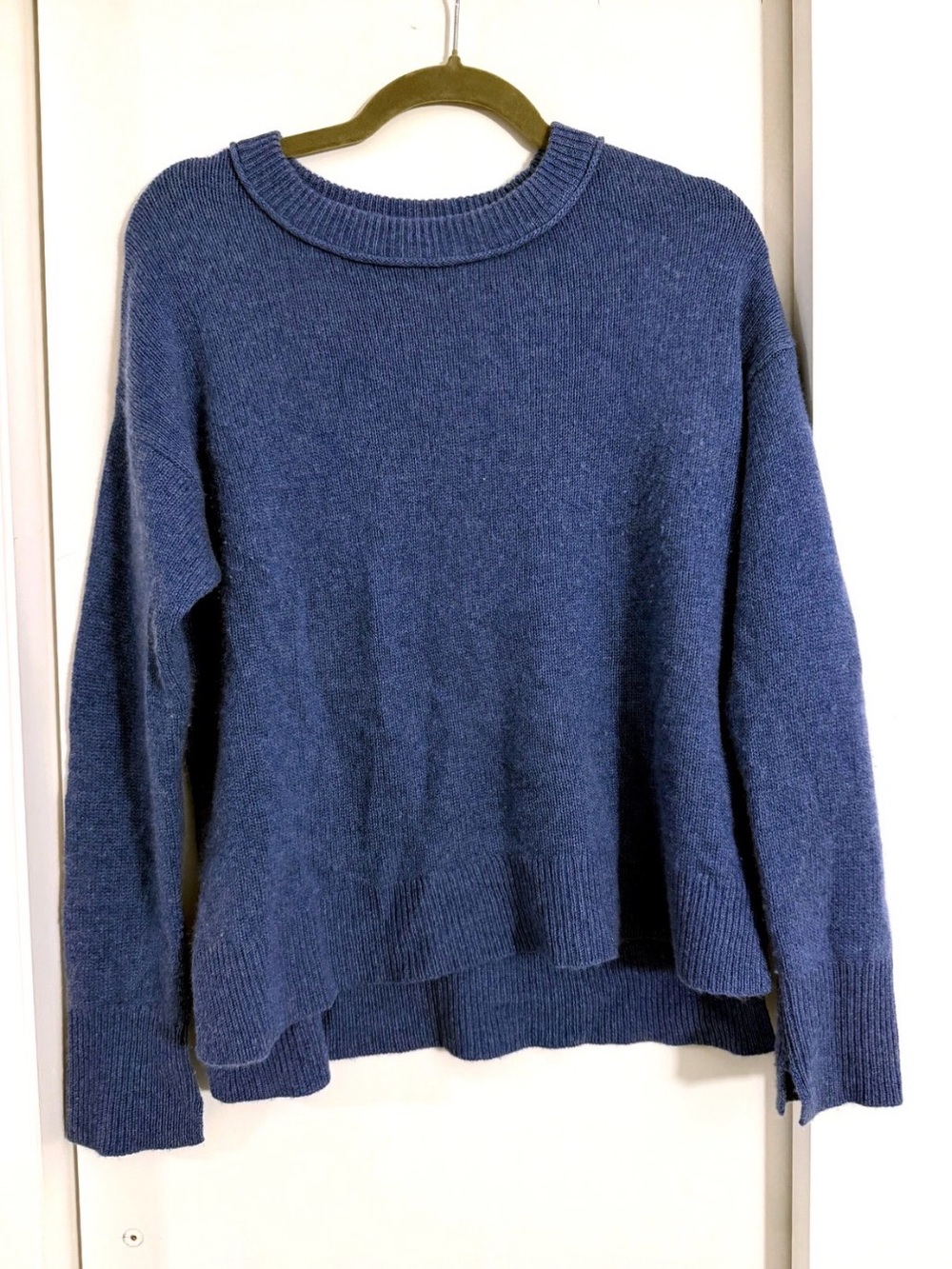Unsubscribed Blue Ribbed Knit Sweater - Extra Small